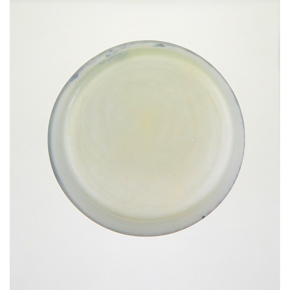 Rueven Art Glass Watercolor Drip Hand Painted Satin Bud Vase Ruffle Top 9 Inch - Picture 7 of 12